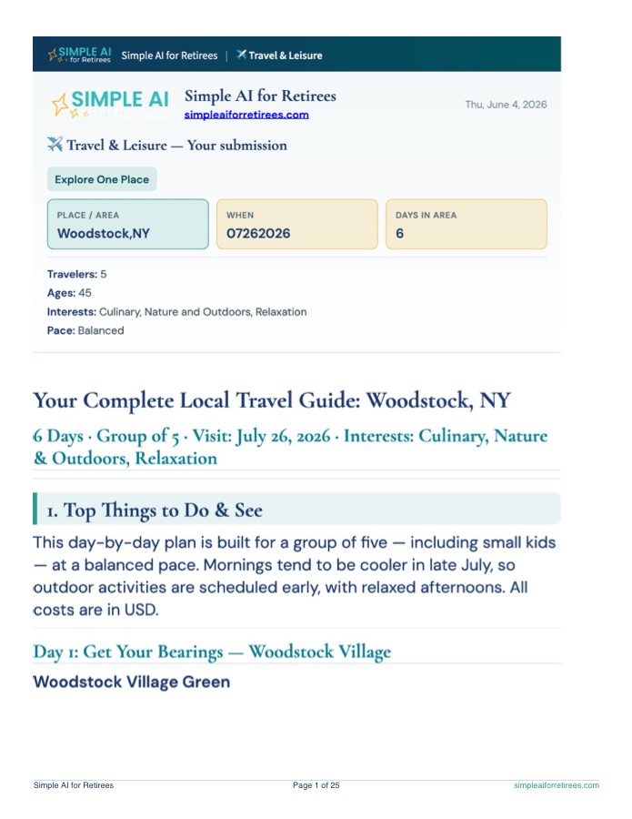 Preview of the Woodstock NY travel guide cover page